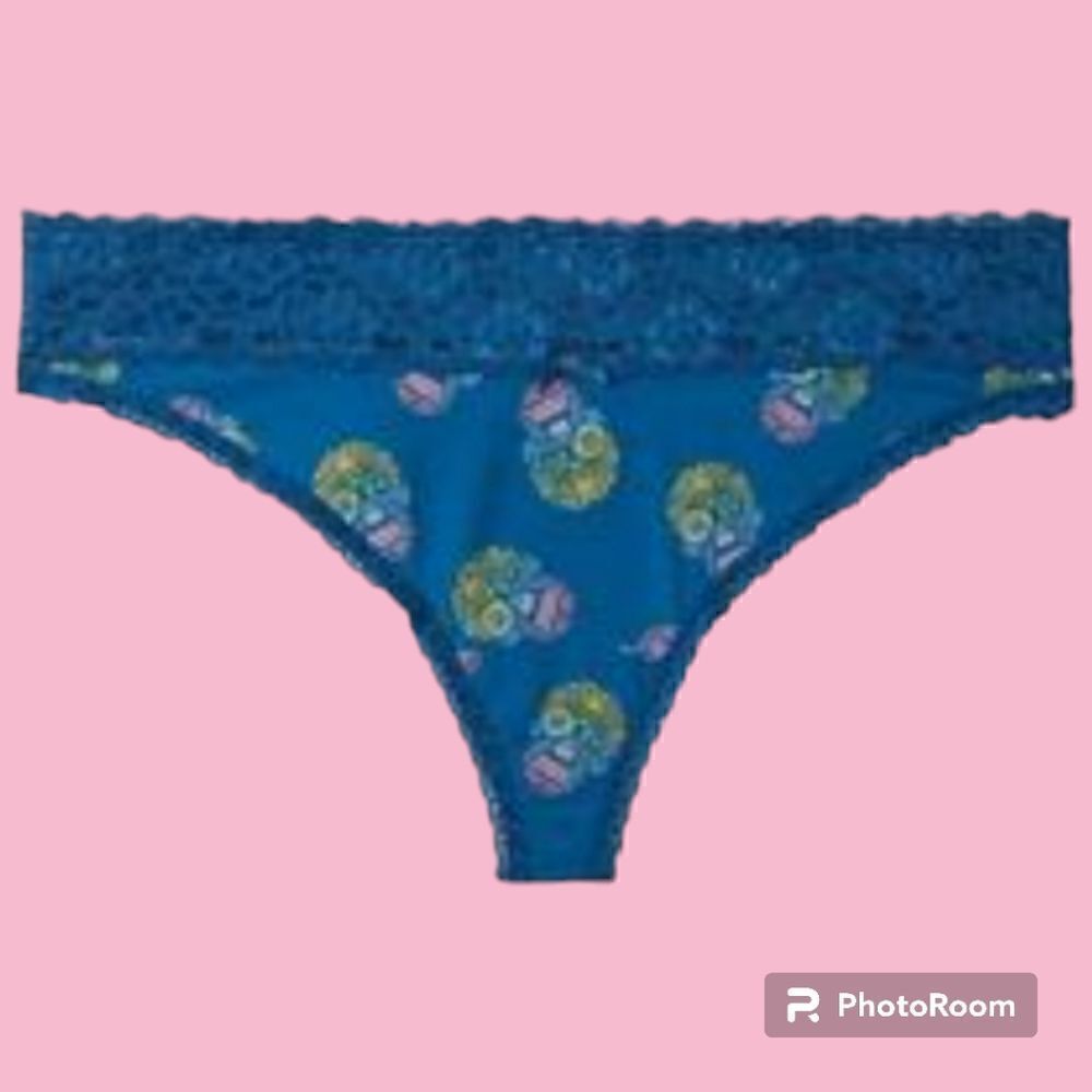 4X 26W Torrid Blue Thong Wide Lace Trim Ombre Sugar Skull Rainbow Cotton NWT mid